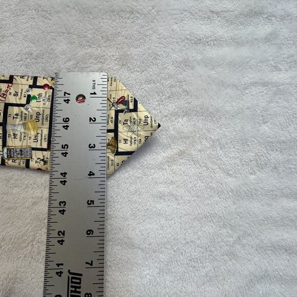 Museum Artifacts Periodic Table Science All Silk Hand Made Tie 29" Beige New $49 - Picture 4 of 4